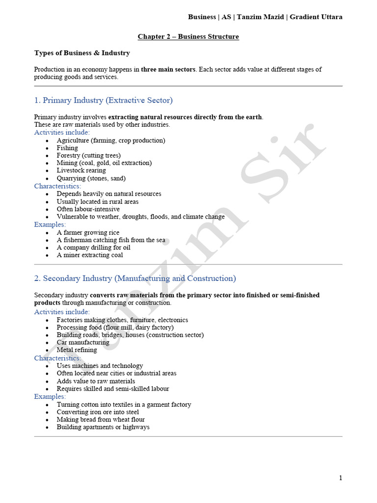 Ch 2 – Business Structure 1 | PDF | Free Market | Market Economy