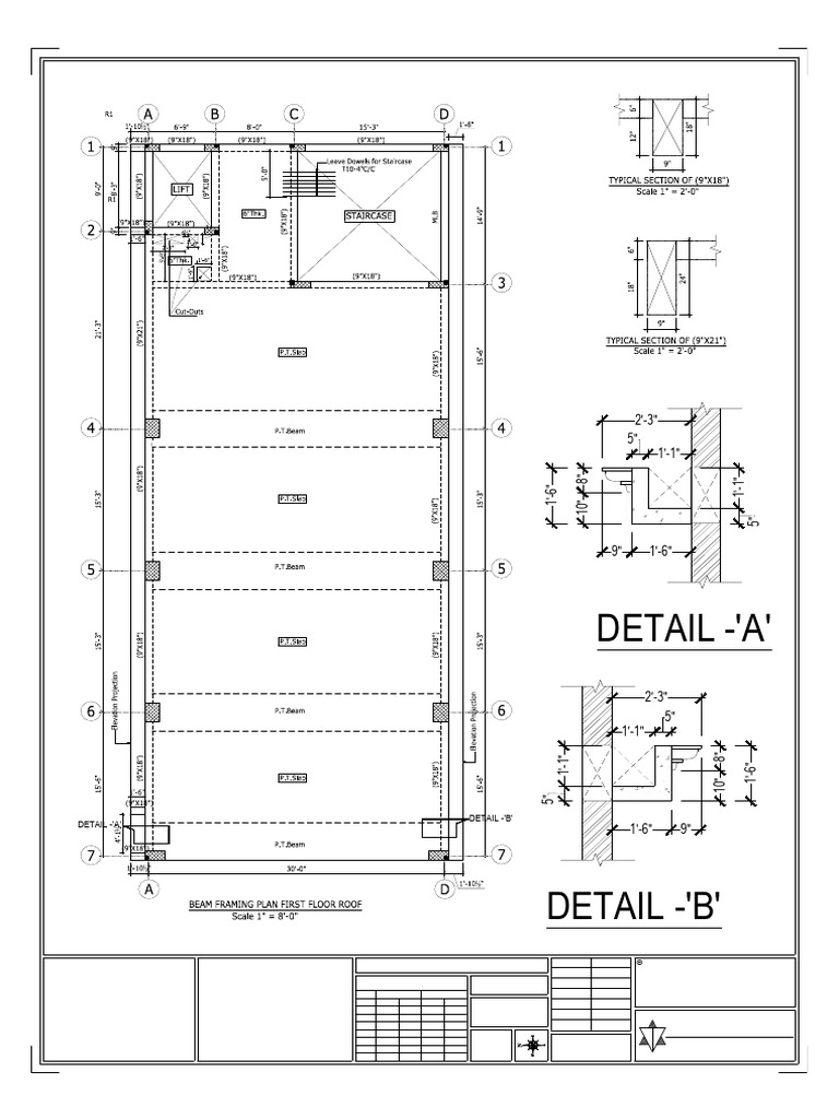 First Floor Roof Framing Plan | PDF | Architectural Elements ...