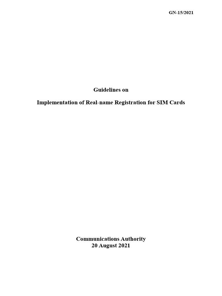 Real-name Registration Guidelines for SIMs | PDF | Identity Document ...