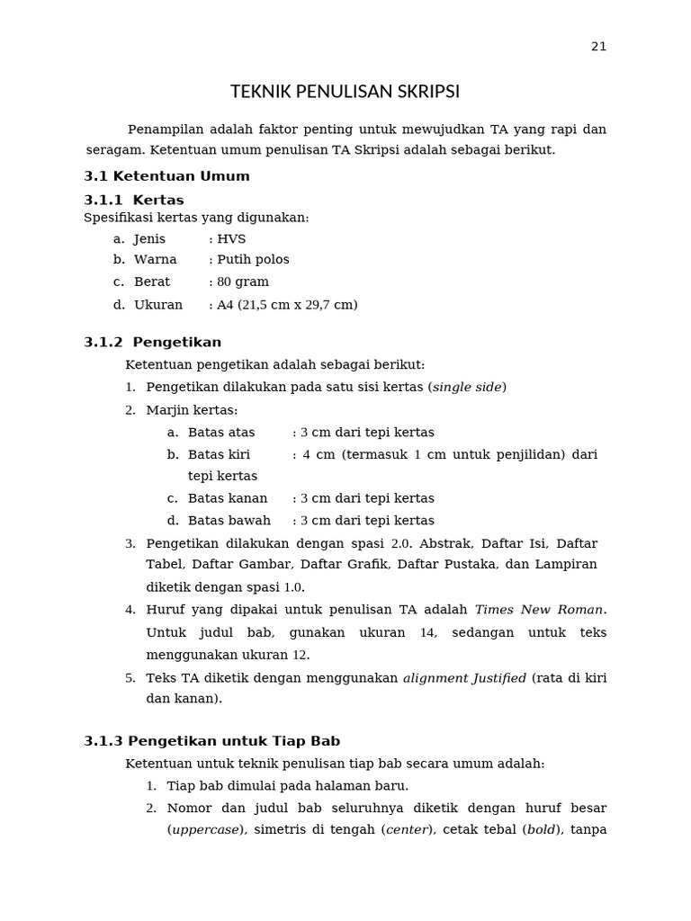 Panduan Penulisan Skripsi Rapi dan Seragam | PDF