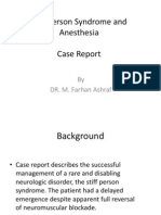 Stiff Person Syndrome and Anesthesia