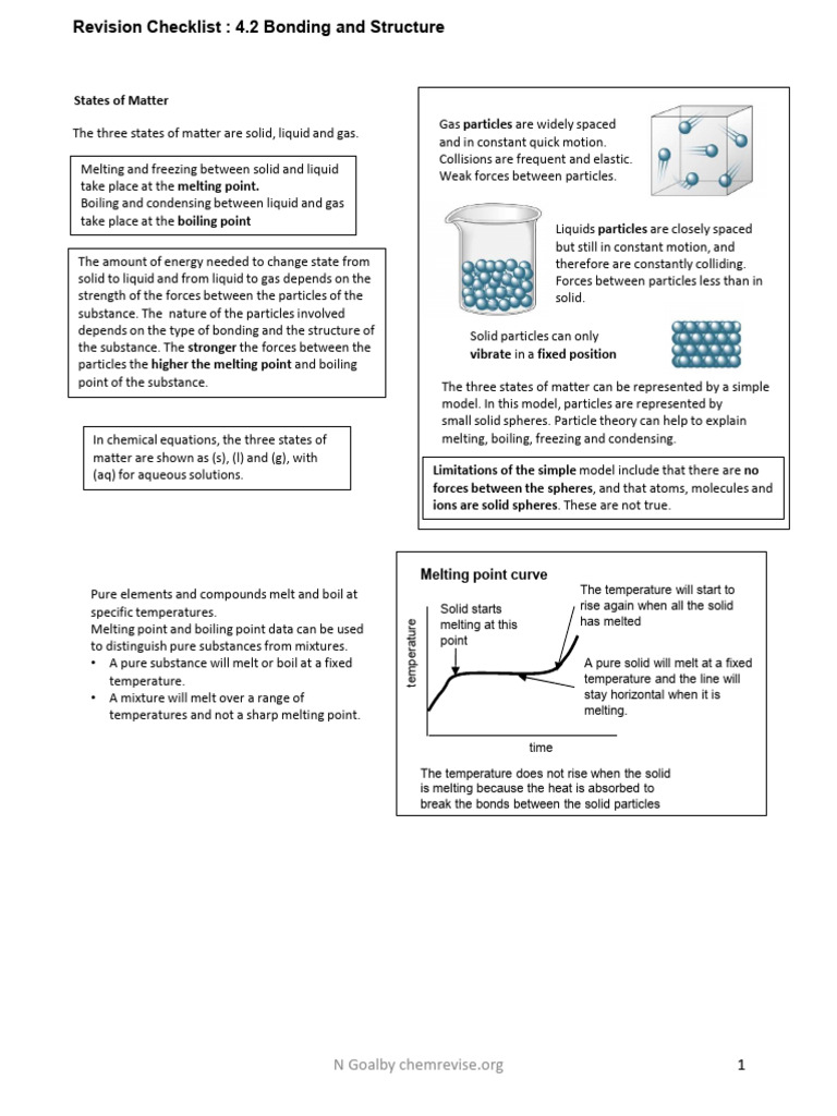 Bonding and Structure Revision Guide | PDF | Ion | Chemical Bond