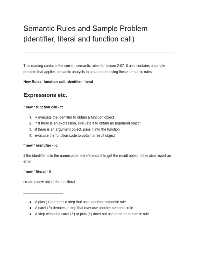 Semantic Rules for Python Analysis | PDF | Identifier | Bracket