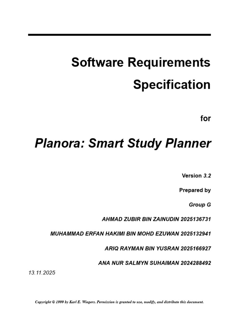 Planora Smart Study Planner SRS Document | PDF | World Wide Web ...