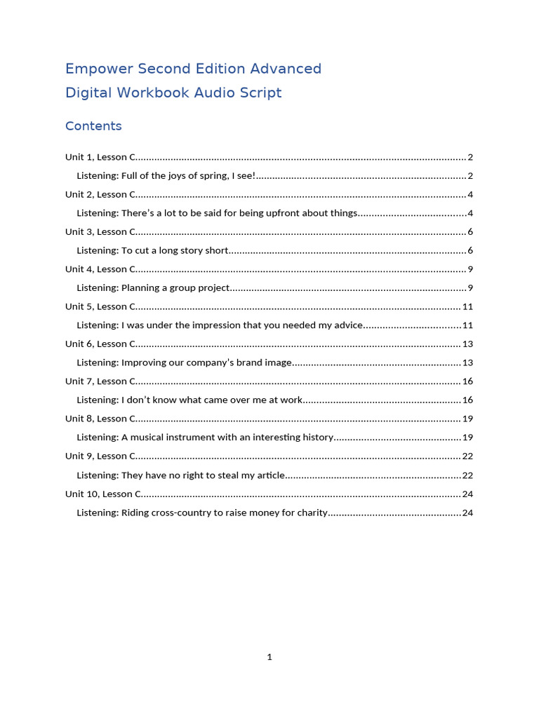Empower Advanced Workbook Audio Script | PDF | Fashion | Blog