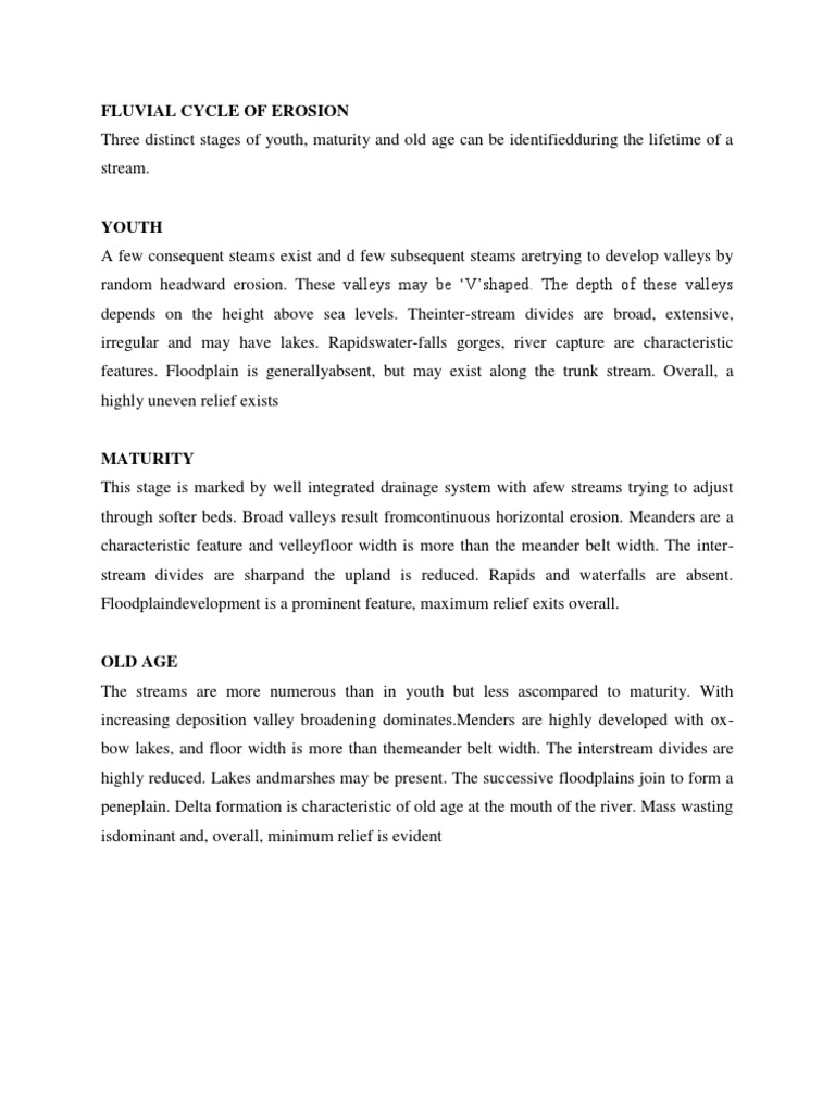 River Erosion Stages Explained | PDF