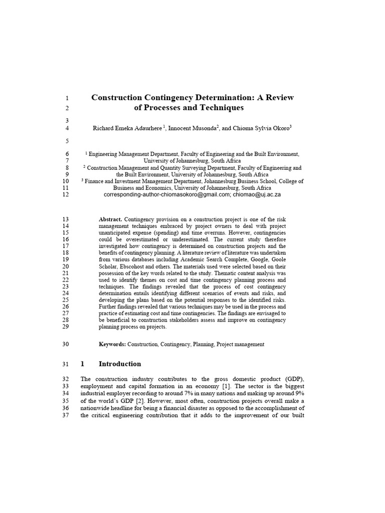 Construction Contingency Planning Review | PDF | Risk | Monte Carlo Method