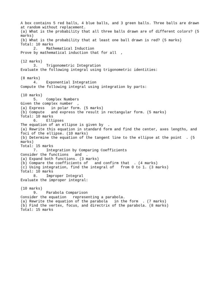 Probability and Integration Problems | PDF