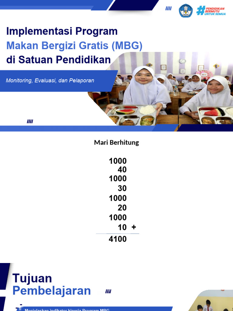 Monitoring dan Evaluasi Program MBG | PDF