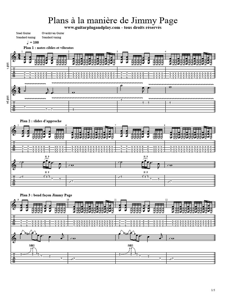 Techniques de guitare à la Jimmy Page | PDF
