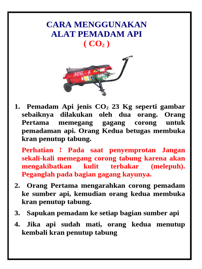 Panduan Pemakaian Pemadam Api CO2 | PDF