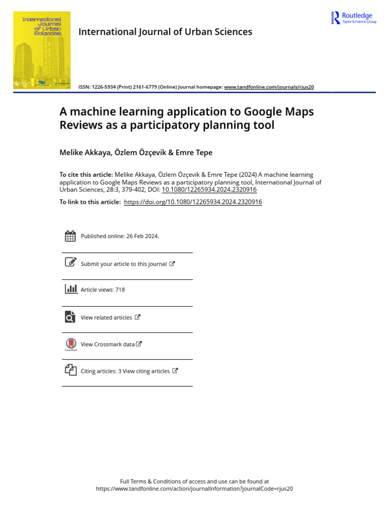 Machine Learning in Google Maps Reviews | PDF | Machine Learning | Data
