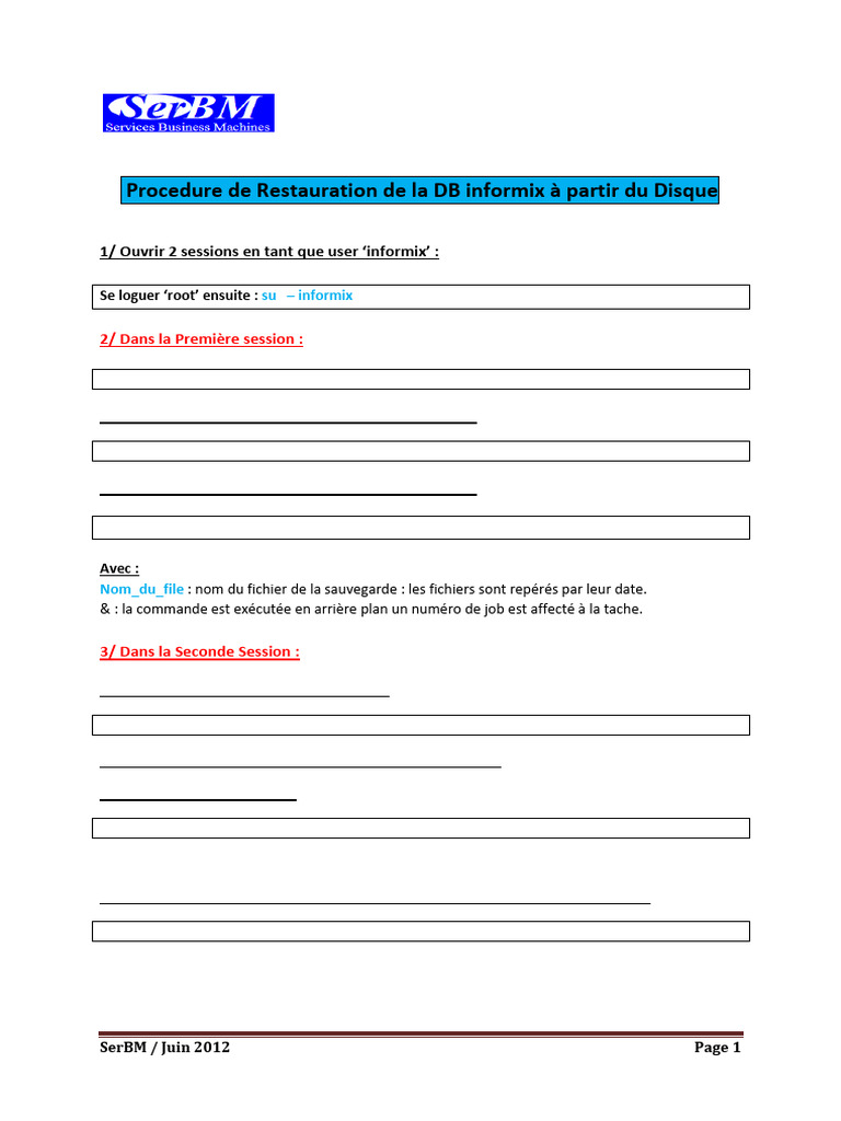 Restauration DB Informix : Guide Pratique | PDF