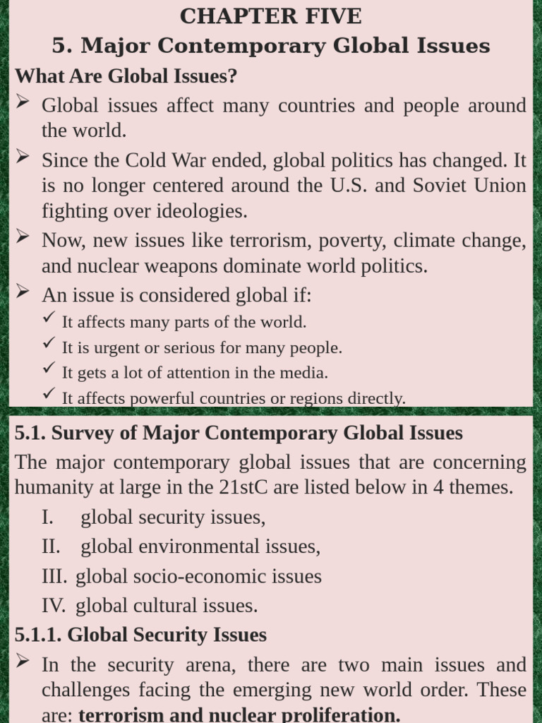Major Global Issues in the 21st Century | PDF | Economic Inequality ...