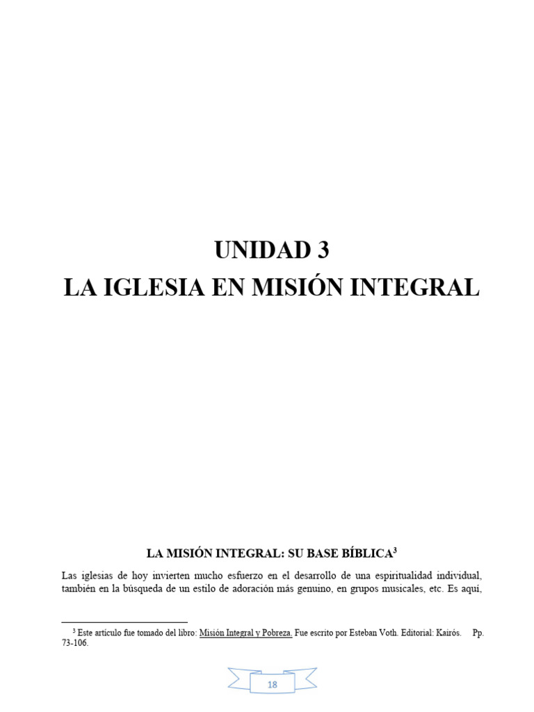 La Iglesia en Misión Integral | PDF | Fe | Jesús