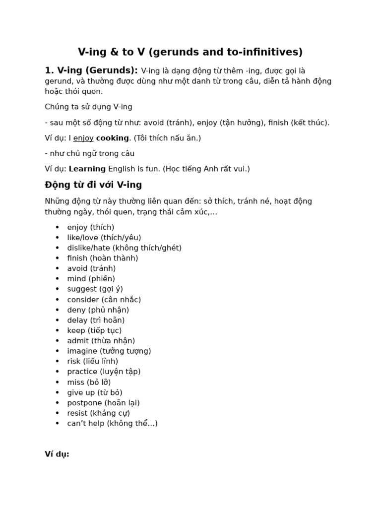 ving vs to-v | PDF