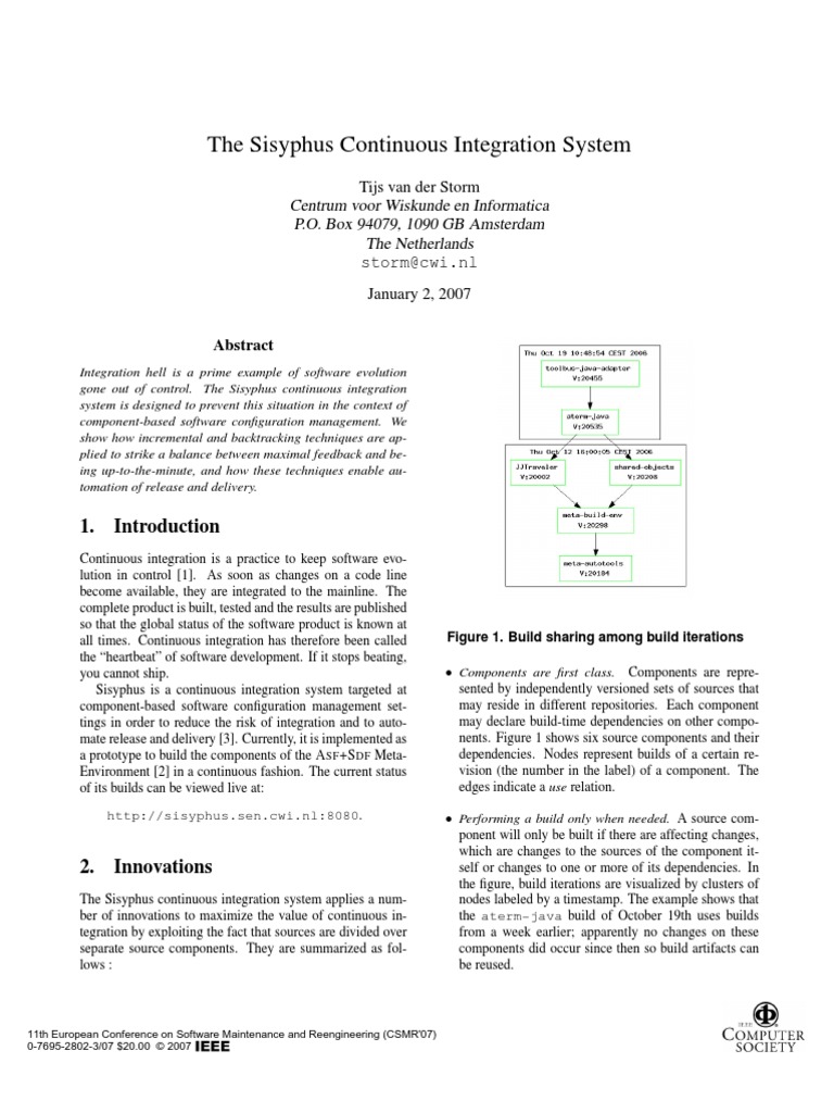 The Sisyphus Continuous Integration System | PDF | Component Based ...