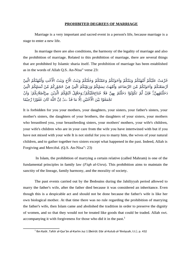 Islamic Marriage Prohibitions Explained | PDF | Breastfeeding | Marriage