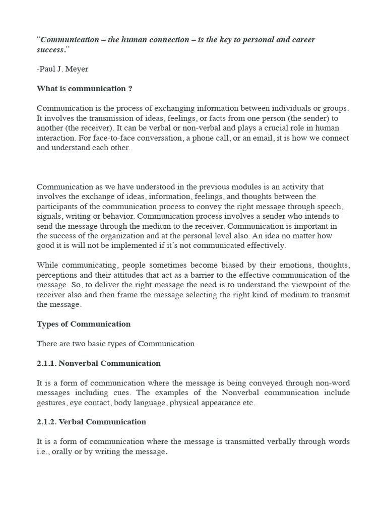 Understanding Communication Types & Importance | PDF | Communication ...