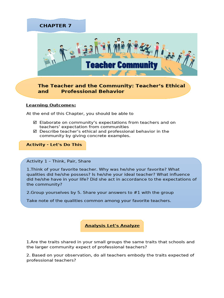 Chapter7 EDUC 3 Student | PDF | Teachers | Learning
