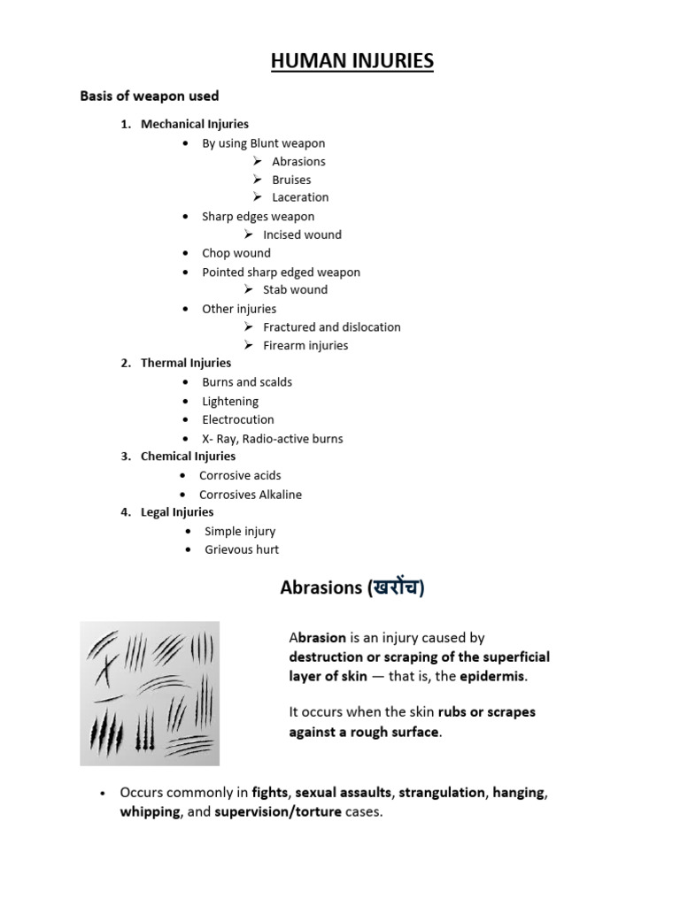 forensic science -human injuries | PDF | Burn | Decomposition