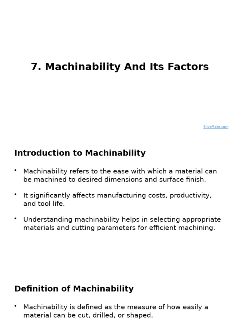 Understanding Machinability Factors | PDF | Machining | Business Process