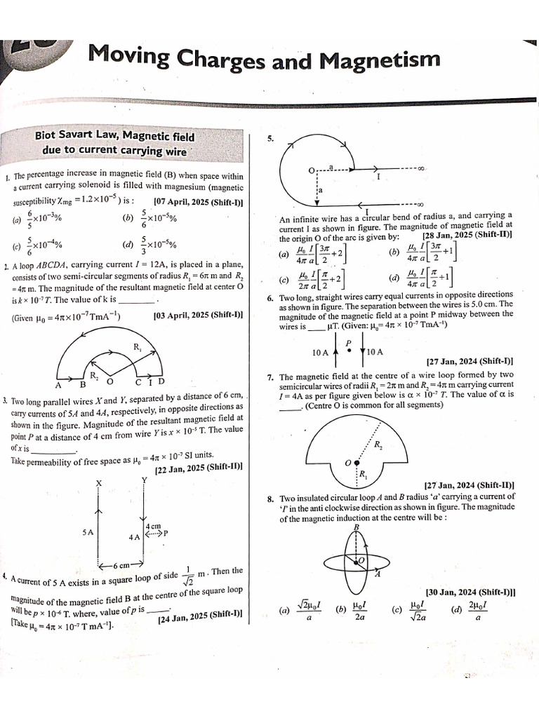 Moving Charges and Magnetism | PDF