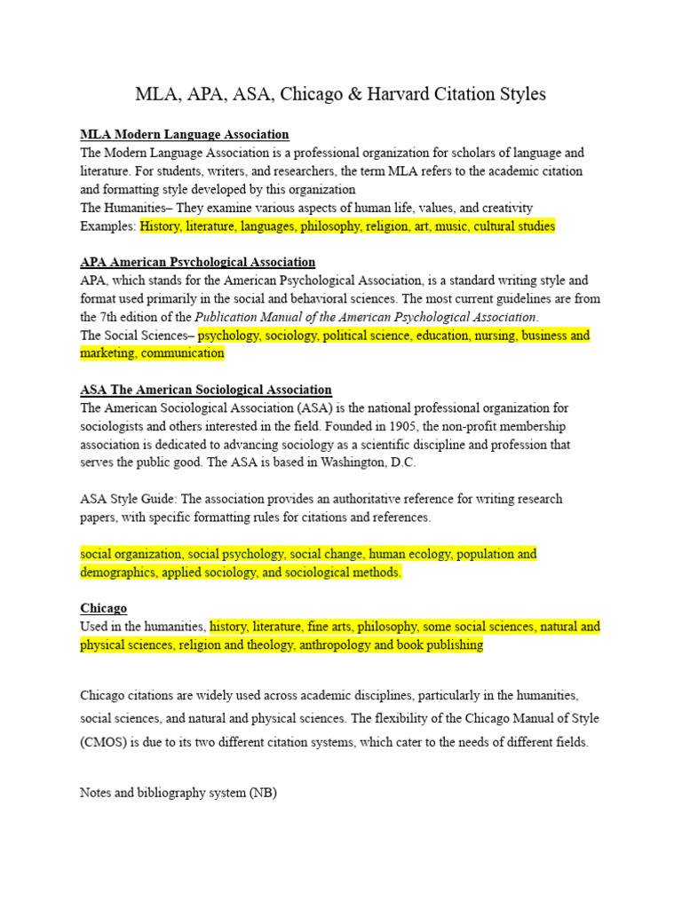ENG1301 MLA%2C+APA%2C+ASA%2C+Chicago+%26+Harvard+Citation+Styles+%281 ...