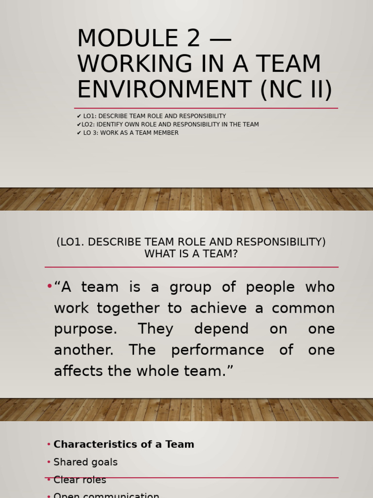 Module 2 - Working in A Team Environment | PDF | Communication | Welding