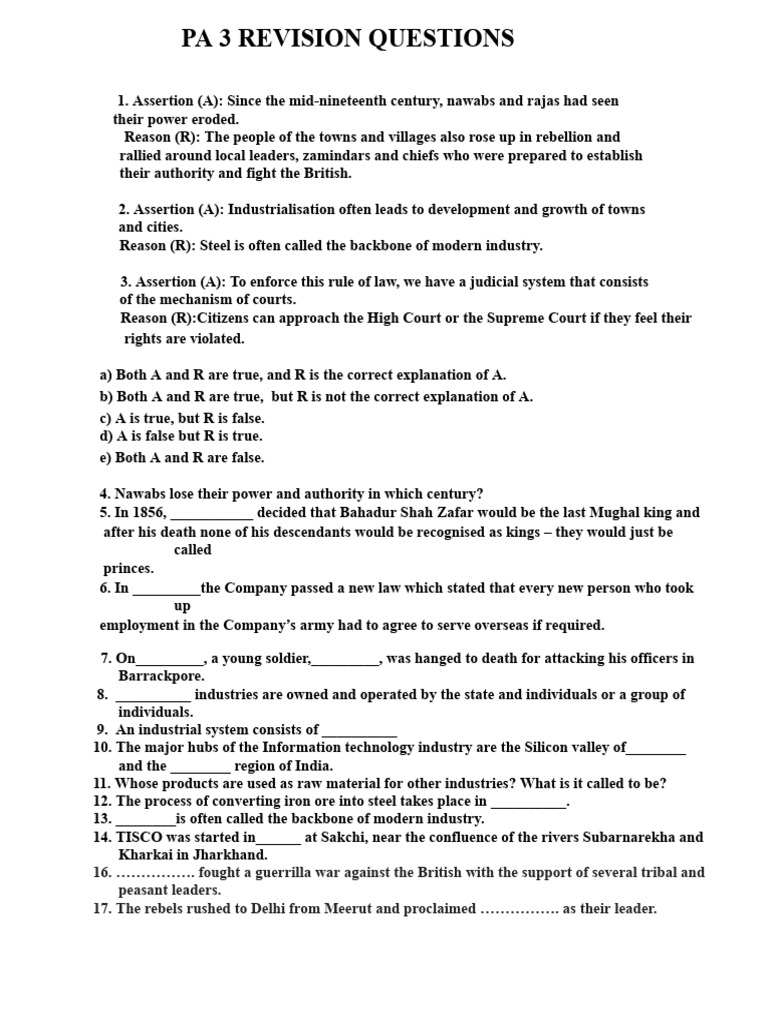 PA 3 Revision Questions and Answers | PDF