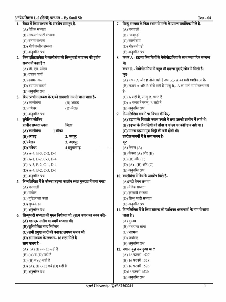 Hindi l2 Paper | PDF