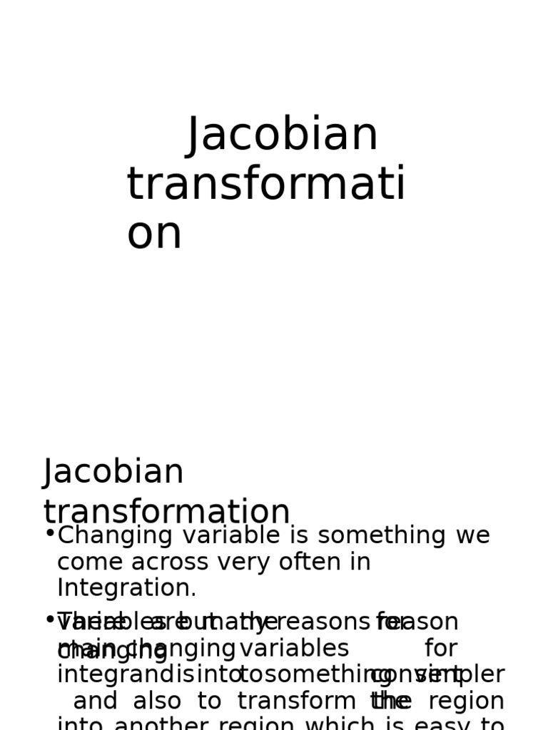 Understanding Jacobian Transformation | PDF
