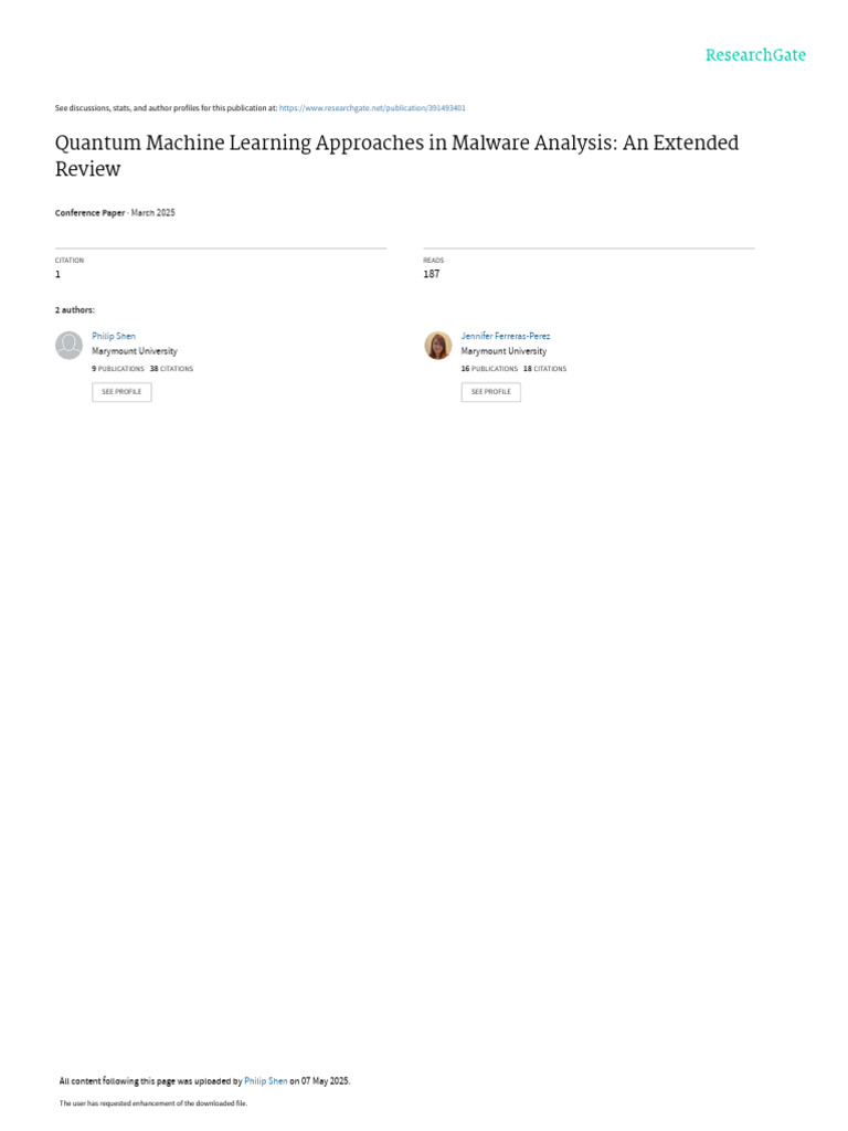 Quantum ML in Malware Analysis Review | PDF | Quantum Computing ...