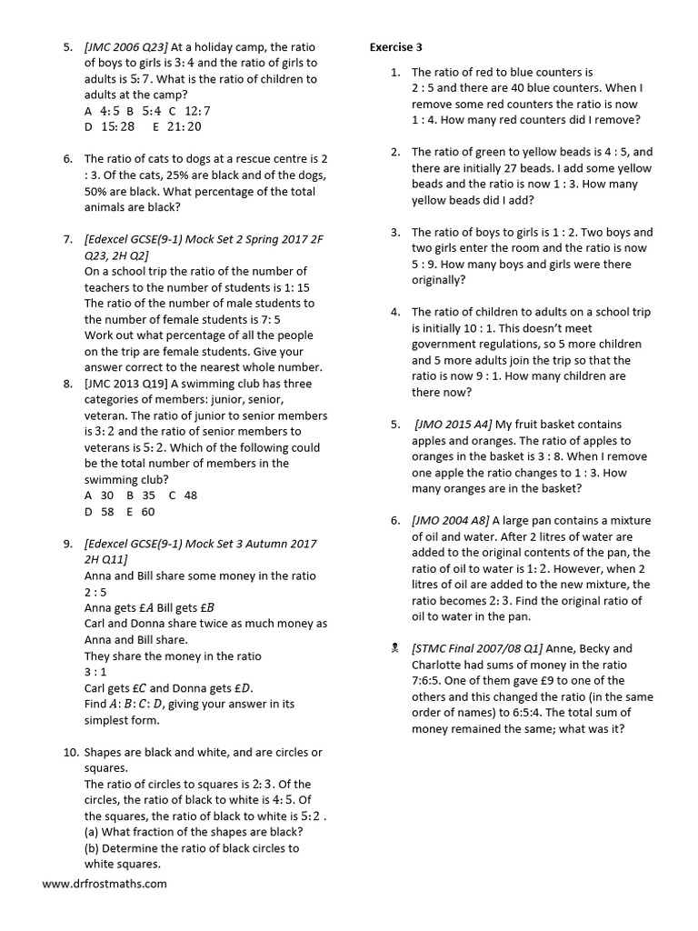 Ratio Problems and Solutions Guide | PDF | Chess Openings | Chess Theory