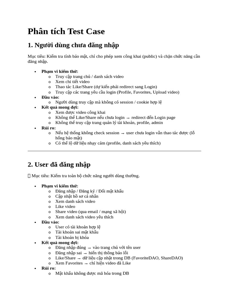 Phân Tích Test Case | PDF