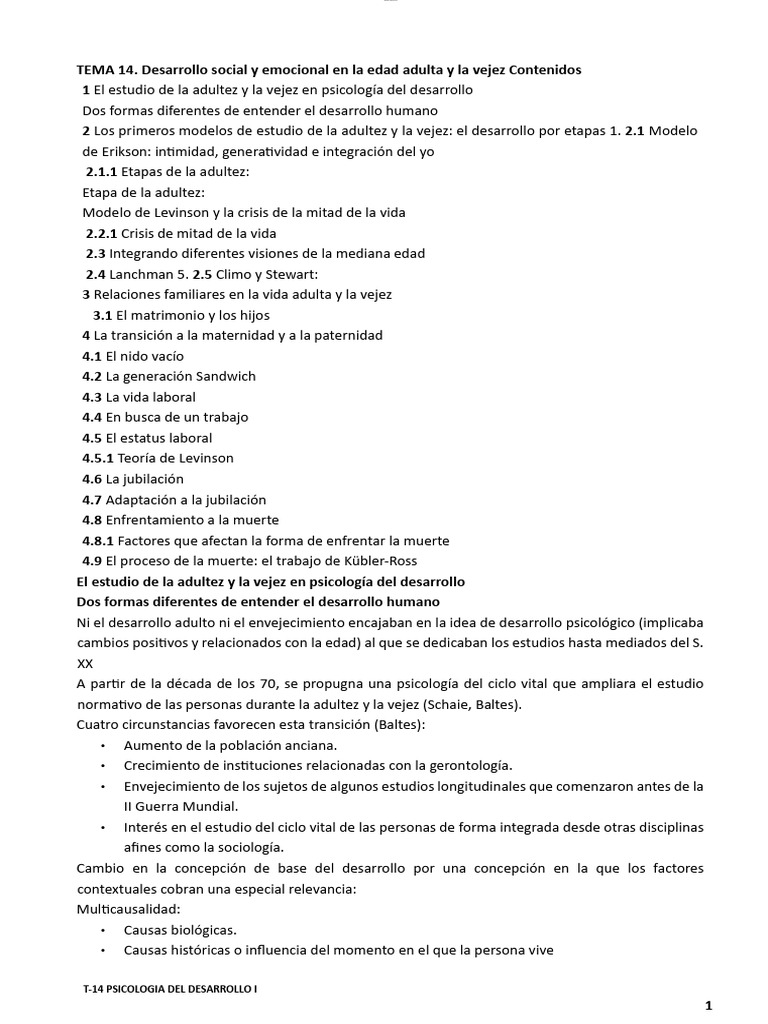Desarrollo social y emocional en adultos | PDF | Adultos | Vejez