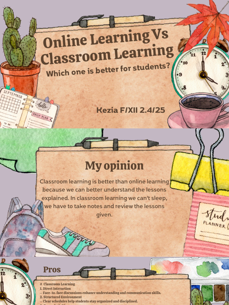 Classroom vs Online Learning: Pros & Cons | PDF | Educational ...