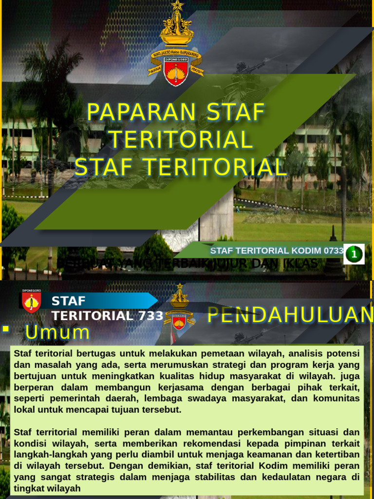 Peran Staf Teritorial Kodim 0733 | PDF