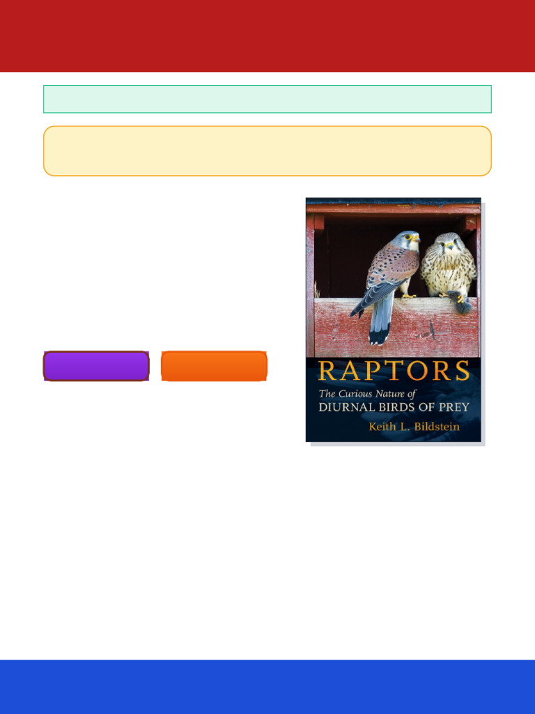 Raptors The Curious Nature of Diurnal Birds of Prey 1st Edition Keith L ...
