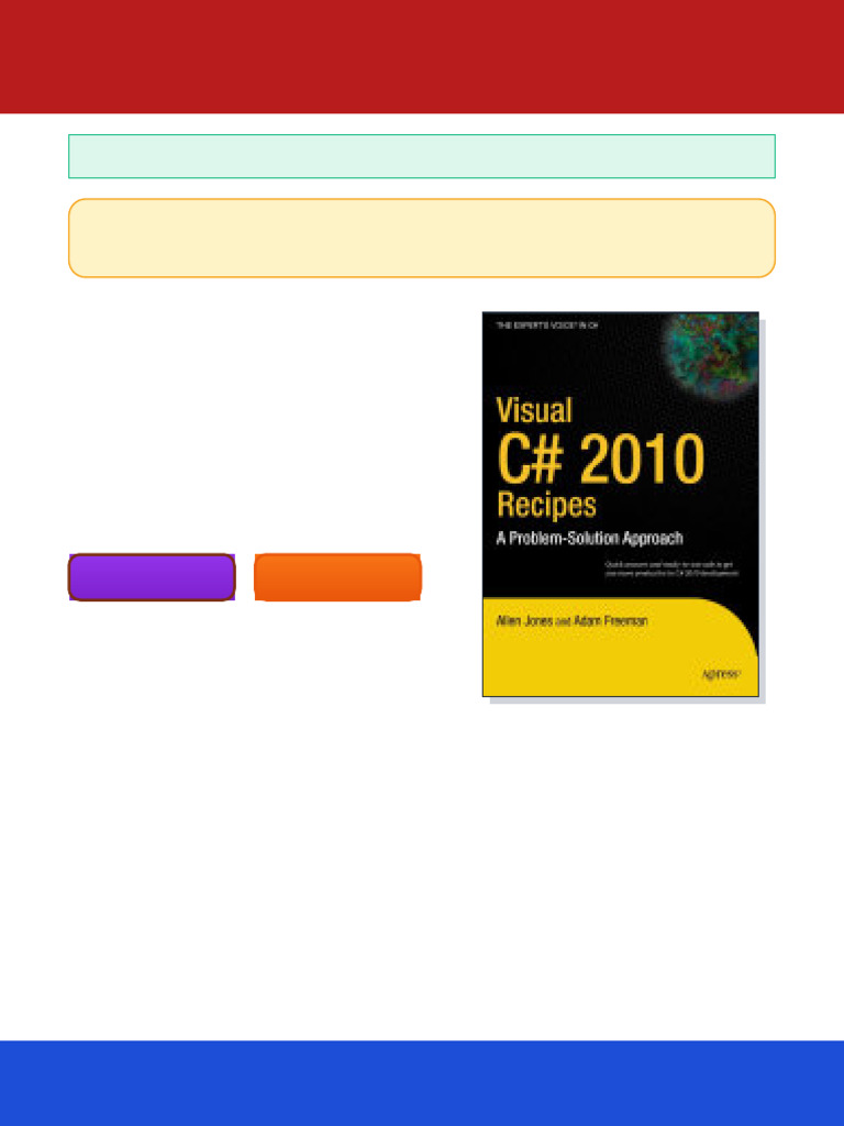 Visual C 2010 Recipes A Problem Solution Approach 1st Edition Allen ...