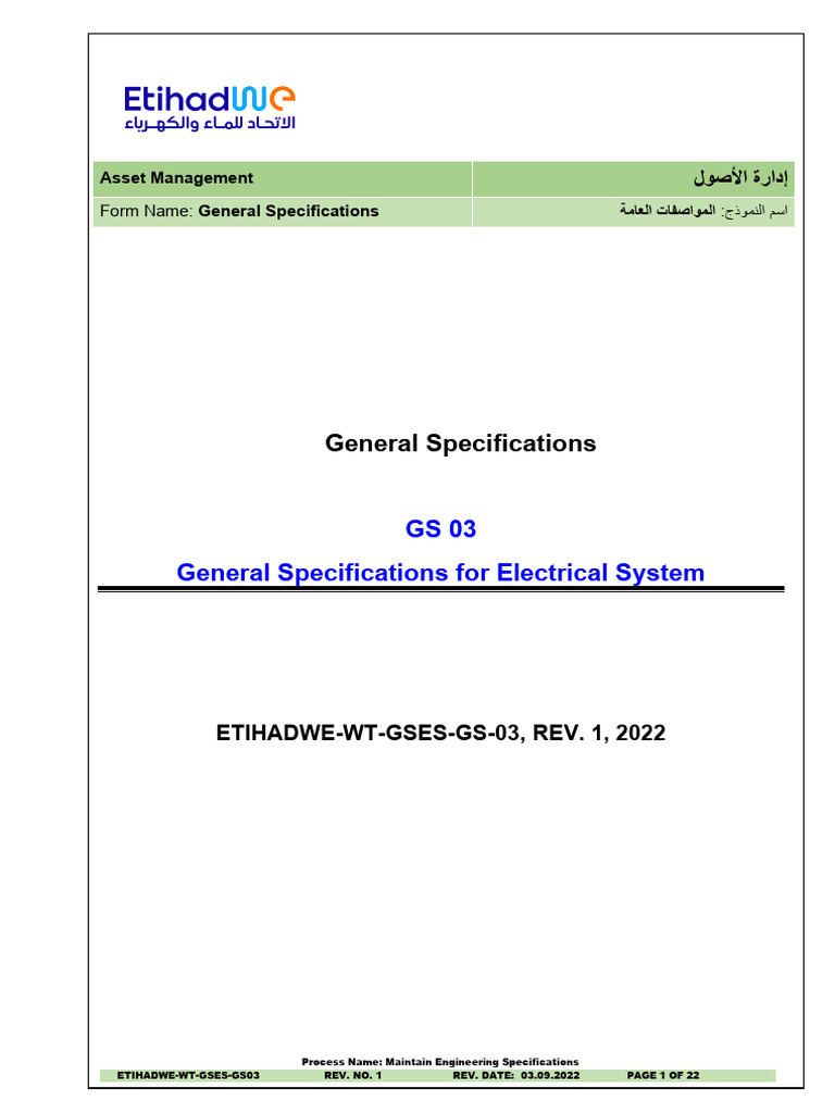 Electrical System General Specifications | PDF | Transformer ...