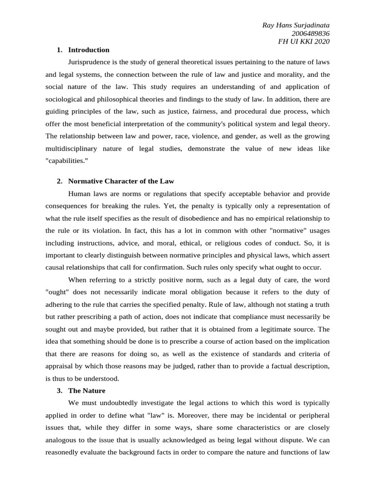 Philosophy of Law Assignment 1 | PDF | Jurisprudence | Social Psychology