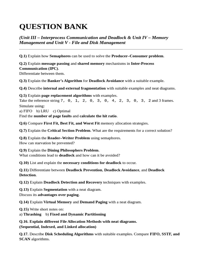 Interprocess Communication & Memory Management Guide | PDF