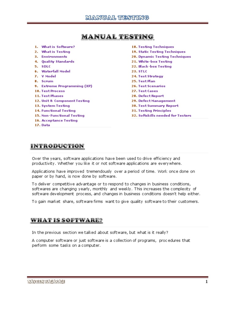 Manual testing notes software testing scrum software development 