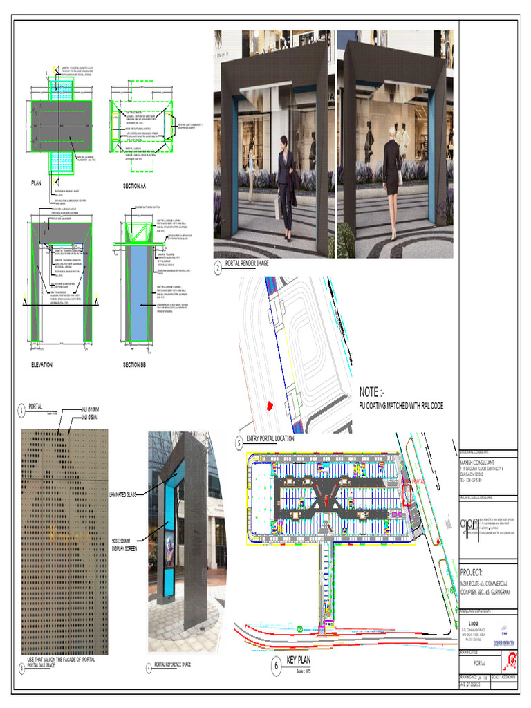 Architectural Portal Design Details | PDF | Building Engineering | Metals