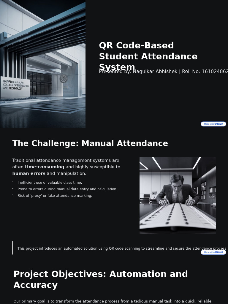 QR Code Based Student Attendance System | PDF | Databases | Qr Code
