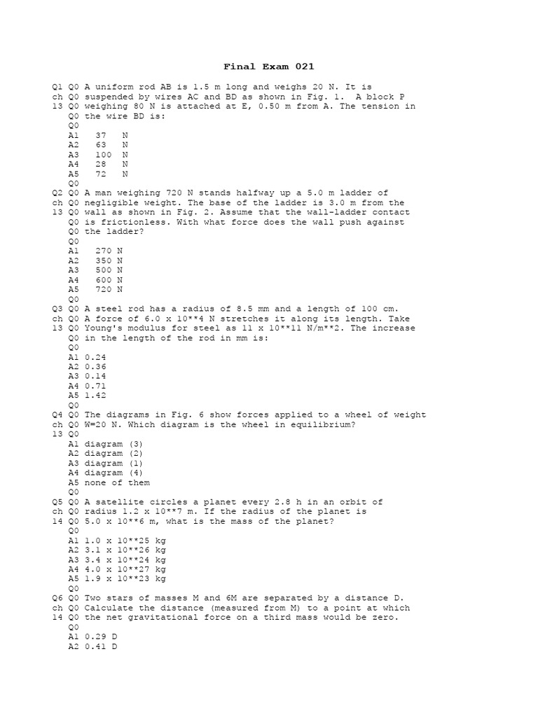 Exam3 021 | PDF | Mechanical Engineering | Mechanics