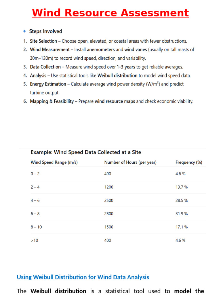 Wind Resource Assessment | PDF