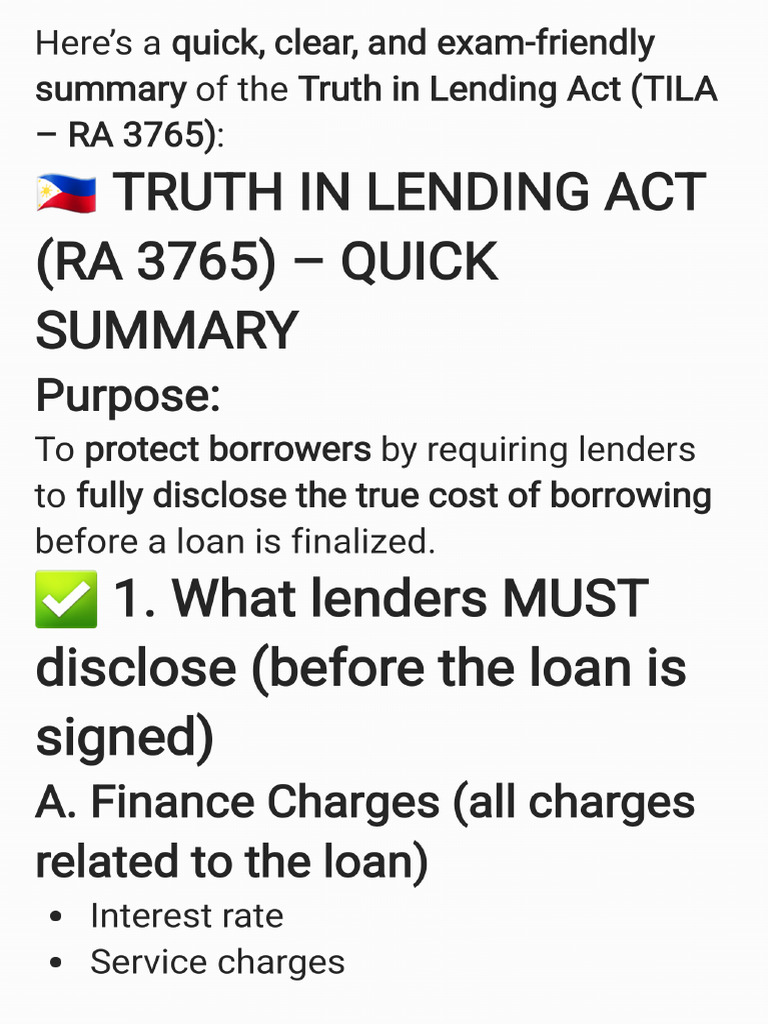 Truth in Lending | PDF