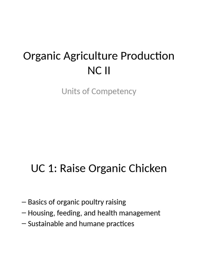 Organic Agriculture Production NCII (3) | PDF